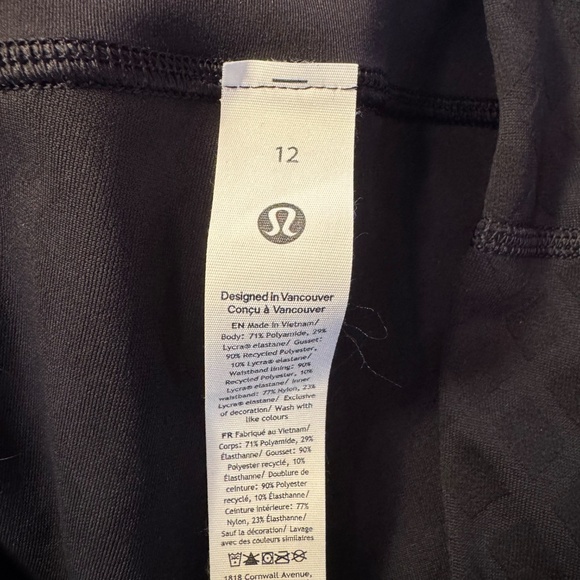 🖤 Lululemon 3D Jacquard Diamond Train High-Rise Tight 25” Black Size 12 NWOT - Picture 4 of 9